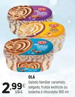 Coviran Olá Gelado familiar caramelo salgado, frutos exóticos ou bolacha e chocolate promoção