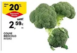 Continente Couve brócolo inteiro promoção
