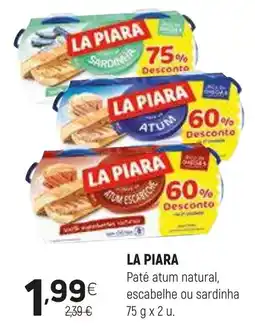 Coviran La piara paté atum natural, escabelhe ou sardinha promoção
