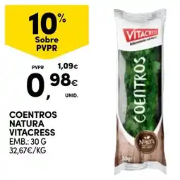Continente Coentros natura vitacress promoção