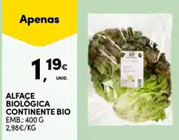 Continente Alface biológica continente bio promoção