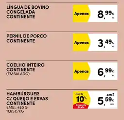 Continente Hambúrguer c/ queijo e ervas promoção