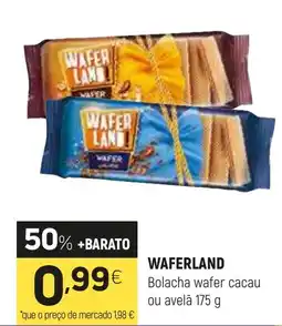 Coviran Waferland bolacha wafer cacau ou avela promoção