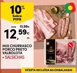 Continente Mix churrasco porco preto valbolota + salsichas promoção