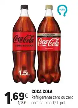 Coviran Coca Cola refrigerante zero ou zero sem cafeina promoção