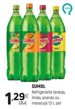 Coviran sumol refrigerante laranja, limão, ananás ou maracujá promoção