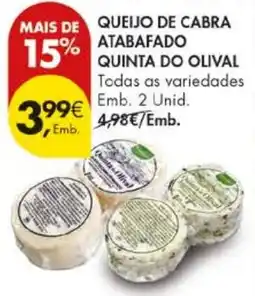 Pingo Doce Queijo de cabra atabafado quinta do olival promoção