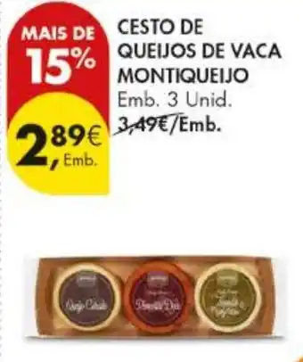 Pingo Doce Cesto de queijos de vaca montiqueijo promoção