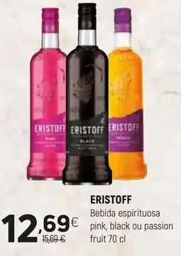 Coviran eristoff bebida espirituosa pink, black ou passion fruit promoção