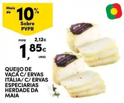 Continente Queijo de vaca c/ ervas itália c/ ervas especiarias herdade da maia promoção