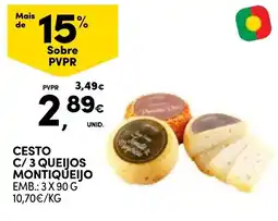Continente Cesto c/ 3 queijos montiqueijo promoção