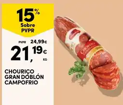 Continente Chouriço gran doblón campo frio promoção