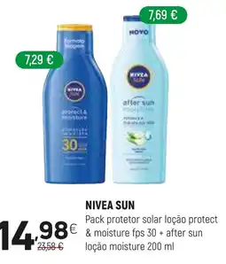 Coviran nivea sun pack protetor solar loção protect & moisture fps 30 + after sun loção moisture 200 ml promoção