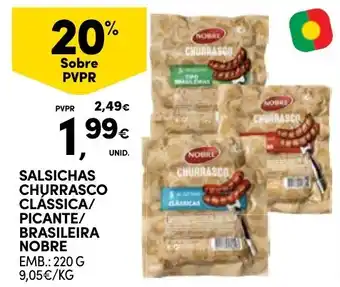 Continente salsichas churrasco classica/picante/brasileira nobre promoção