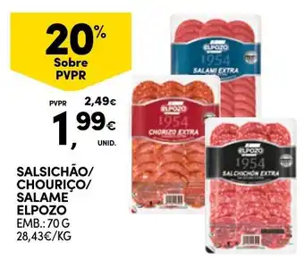 Continente salsichão/ chouriço/ salame elpozo promoção