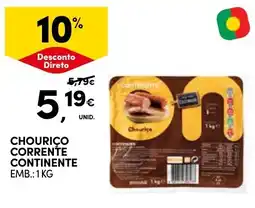 Continente Chouriço corrente continente promoção