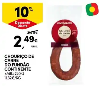 Continente Chouriço de carne do fundão continente promoção