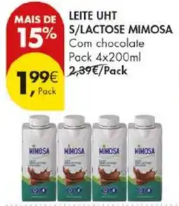 Pingo Doce Leite uht s/lactose mimosa com chocolate promoção