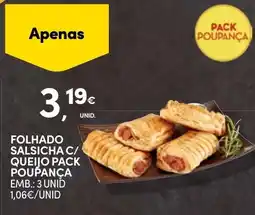 Continente Folhado salsicha c/ queijo pack poupança promoção
