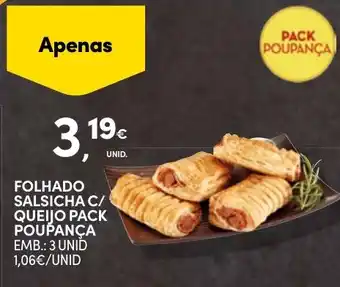 Continente Folhado salsicha c/ queijo pack poupança promoção