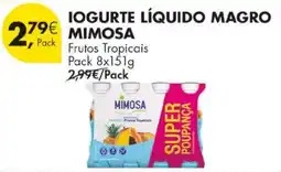 Pingo Doce Iogurte líquido magro mimosa frutos tropicais promoção