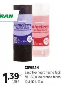 Coviran Coviran saco lixo negro fecho fácil promoção