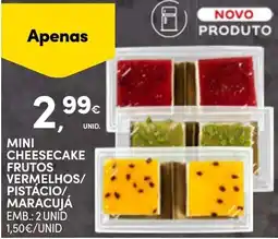 Continente mini cheesecake frutos vermelhos/pistácio/maracujá promoção