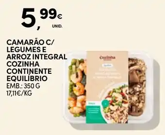 Continente Camarão c/ legumes e arroz integral cozinha continente equilíbrio promoção