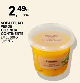 Continente Sopa feijão verde cozinha continente promoção