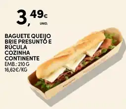 Continente Baguete queijo brie presunto e rucula cozinha continente promoção