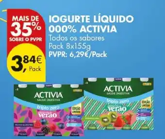 Pingo Doce Iogurte líquido activia promoção