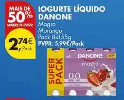 Pingo Doce Iogurte líquido danone magro promoção