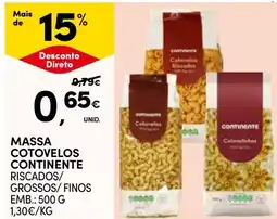 Continente Massa cotovelos continente promoção