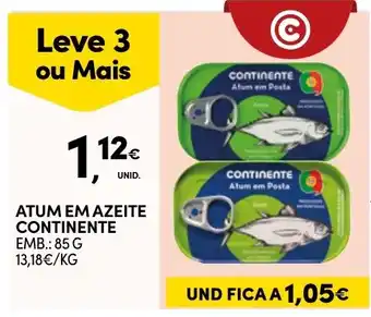 Continente Atum em azeite continente promoção