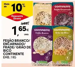 Continente Feijão branco/encarnado/frade/grão de bico continente promoção
