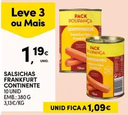 Continente Salsichas frankfurt continente promoção