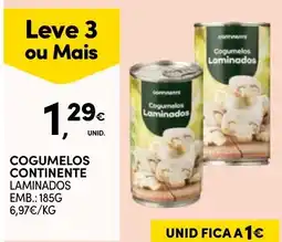 Continente Cogumelos laminados promoção
