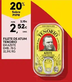Continente Filete de atum tenorio em azeite promoção