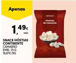 Continente Snack hóstias continente camarão promoção