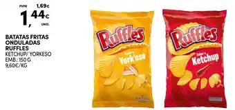 Continente Batatas fritas onduladas ruffles ketchup/yorkeso promoção