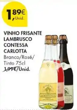 Pingo Doce vinho frisante lambrusco contessa carlotta promoção