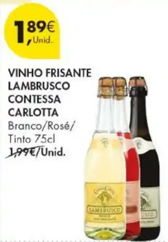 Pingo Doce vinho frisante lambrusco contessa carlotta promoção