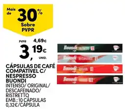Continente Cápsulas de café compatível c/ nespresso buondi promoção