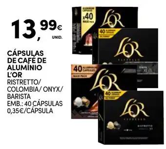 Continente Cápsulas de café de alumínio l'or promoção