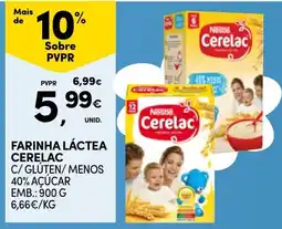Continente Farinha láctea cerelac c/ glúten/ menos 40% açúcar promoção