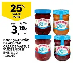 Continente Doce 0% adição de açúcar casa de mateus vários sabores promoção