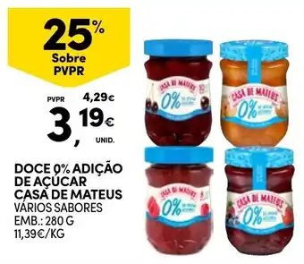 Continente Doce 0% adição de açúcar casa de mateus vários sabores promoção