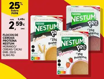 Continente Flocos de cereais proteína nestum morango/ cereais/ cacao promoção