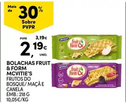 Continente Bolachas fruit & form mcvitie's promoção
