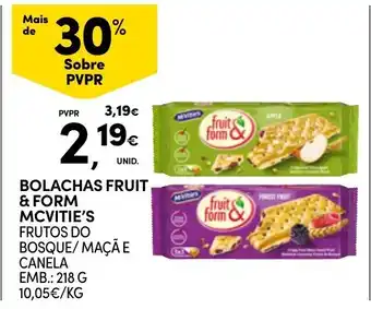 Continente Bolachas fruit & form mcvitie's promoção